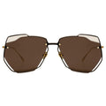 MYTH GREECE ESCHER geometric sunglasses brown thin gold metal frame aviators vintage retro elegant sunglasses fashion