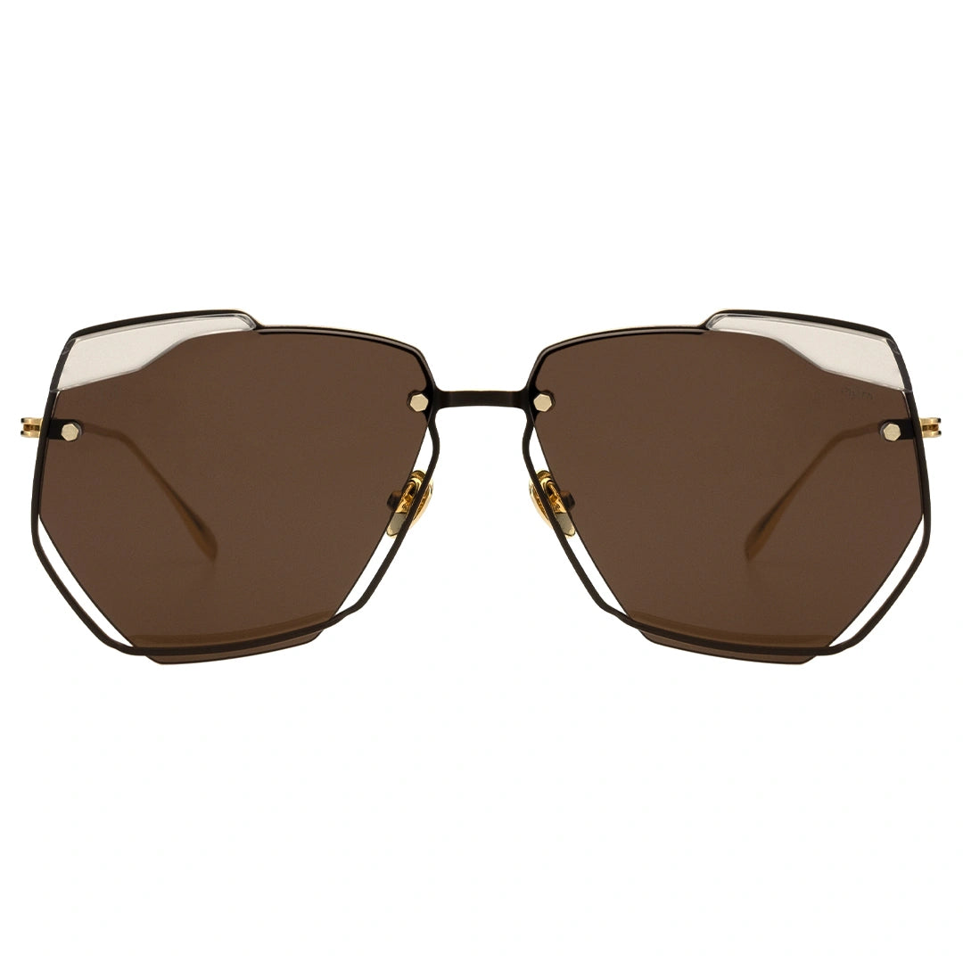 MYTH GREECE ESCHER geometric sunglasses brown thin gold metal frame aviators vintage retro elegant sunglasses fashion
