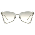 LUCID geometric cream sunglasses thin metal bold sunglasses, gradient sunglasses