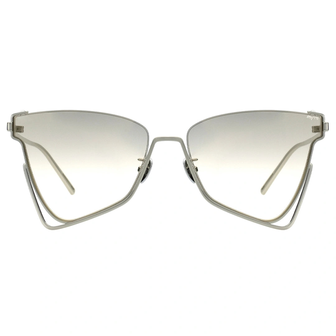 LUCID geometric cream sunglasses thin metal bold sunglasses, gradient sunglasses