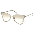 LUCID geometric cream sunglasses thin metal bold sunglasses, gradient sunglasses