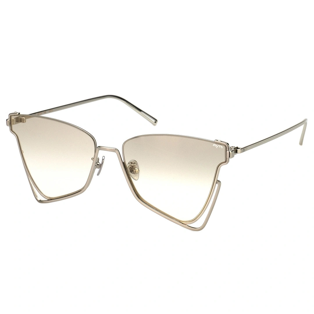 LUCID geometric cream sunglasses thin metal bold sunglasses, gradient sunglasses