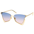 LUCID blue pink gradient sunglasses thin gold metal bold sunglasses,  geometric sunglasses