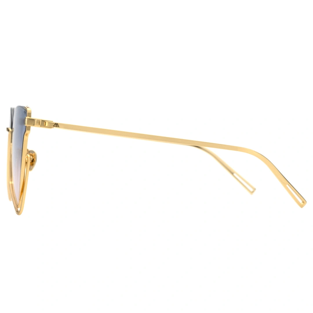 LUCID blue pink gradient sunglasses, gold sunglasses,  geometric sunglasses