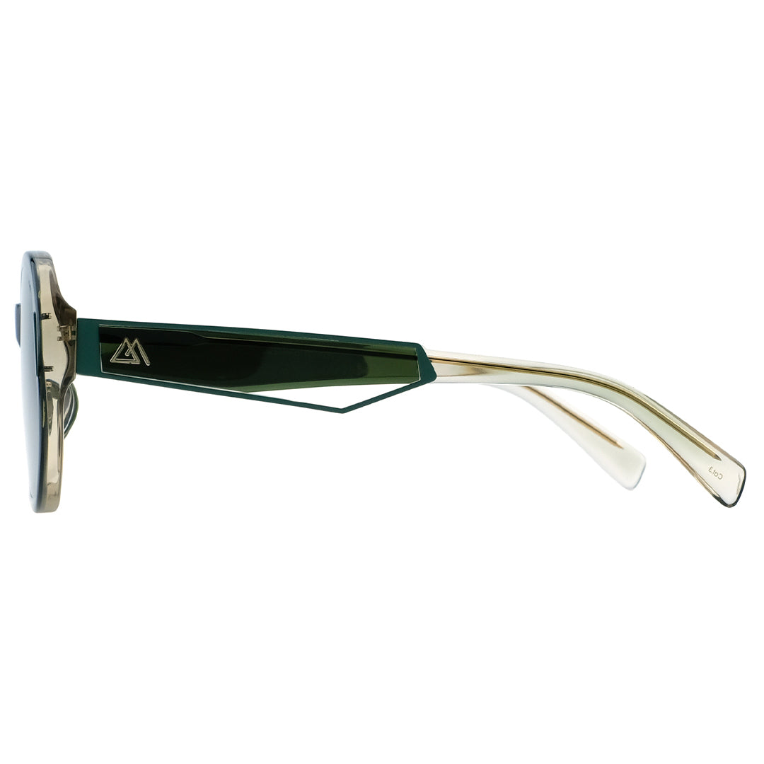 Vai Crete green oval sunglasses, thick frame sunglasses