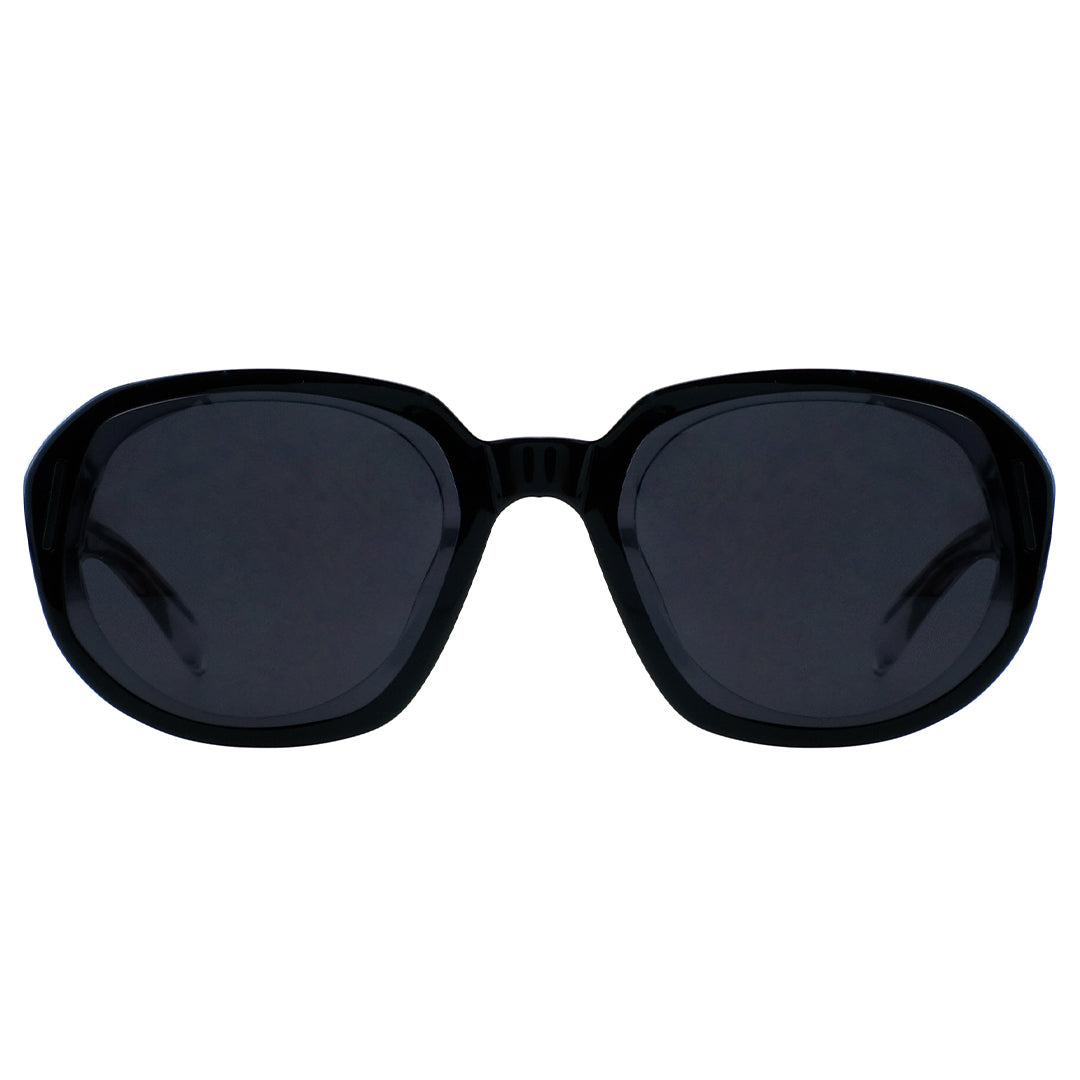 Vai Crete black oval sunglasses, thick frame sunglasses
