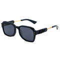 Trunk Bay rectangle black sunglasses gold frame, black square sunglasses
