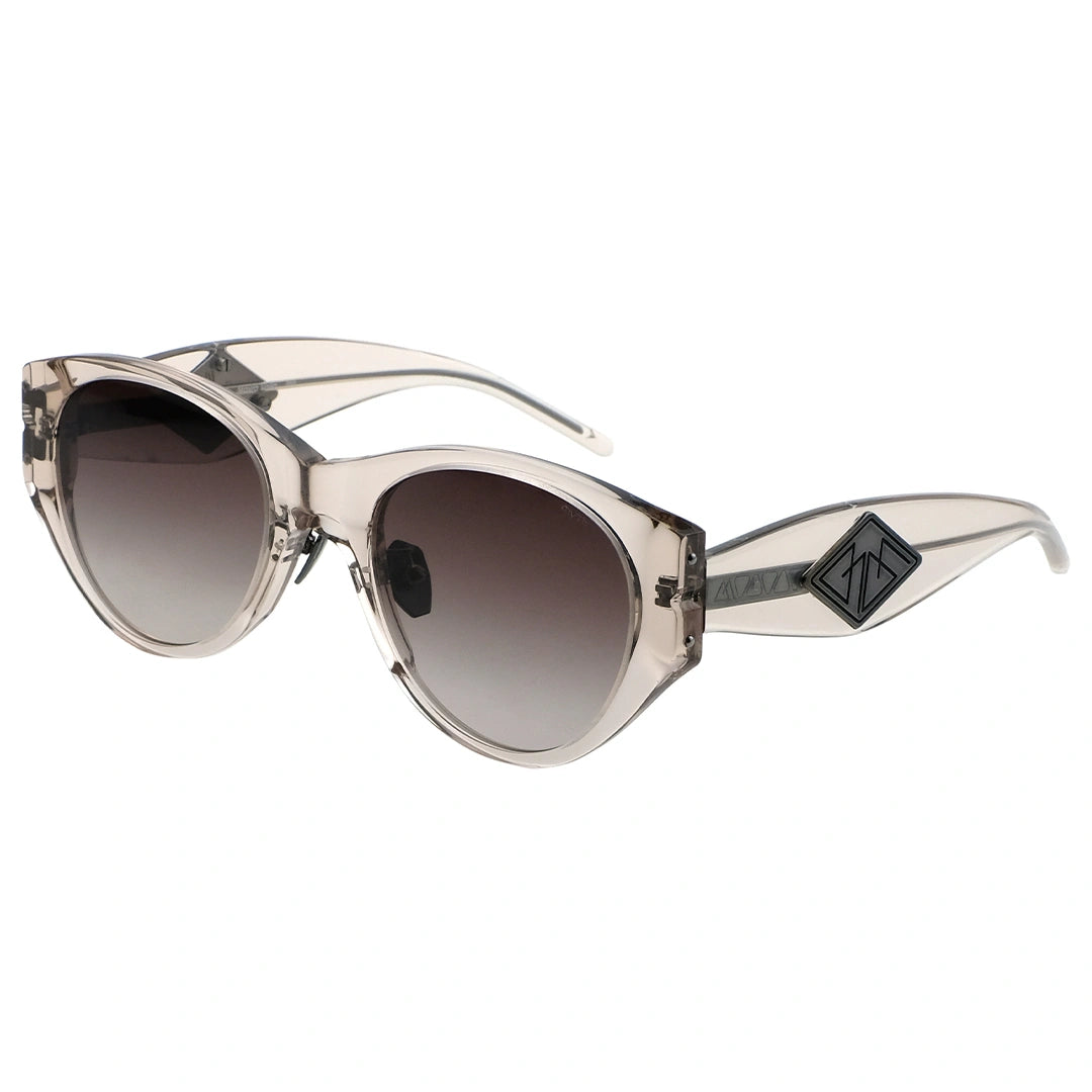 Sunglasses with transparent frame and brown gradient lenses