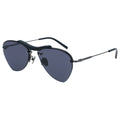 rimless aviator sunglasses with dark lenses