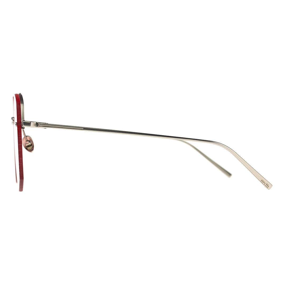 MYTH GREECE DEMETER geometric rimless pink mirrored sunglasses double bridge and metal frame sunglasses mens and womens