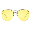 MYTH GREECE DEMETER geometric rimless yellow mirrored sunglasses double bridge and metal frame sunglasses mens and womens