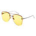 MYTH GREECE DEMETER geometric rimless yellow mirrored sunglasses double bridge and metal frame sunglasses mens and womens
