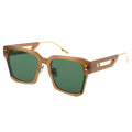 MYTH GREECE DEMURE oversized square mens and womens sunglasses green lens brown frame in mixed acetate and metal material with adjustable nose pad.