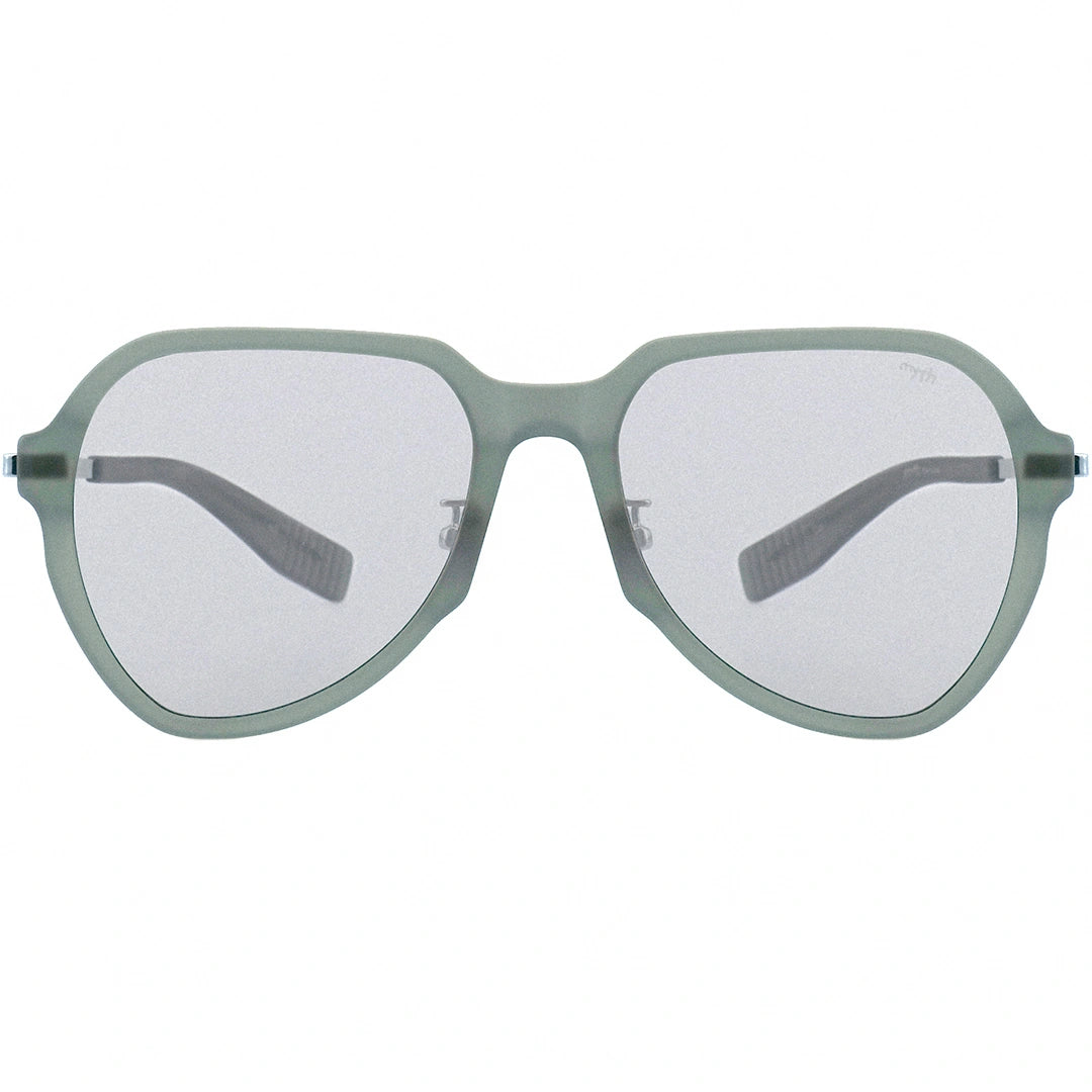 MYTH GREECE EAGLE oversized aviator sunglasses light grey lens thin light grey acetate and silver metal frame with adjustable nose pad mens and womens