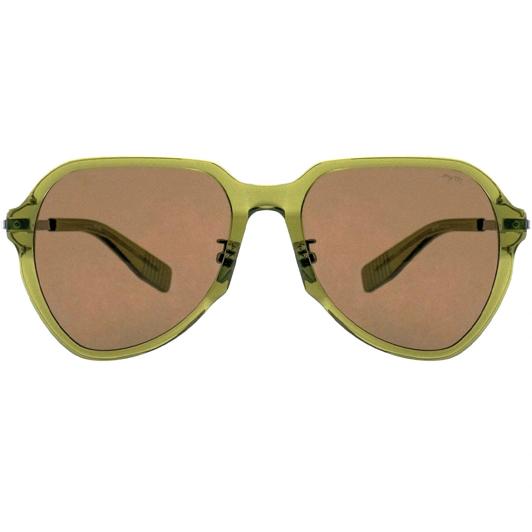 Eagle eyes aviator sunglasses,  oversized aviator sunglasses brown lens thin green acetate and silver metal frame with adjustable nose pad mens and womens