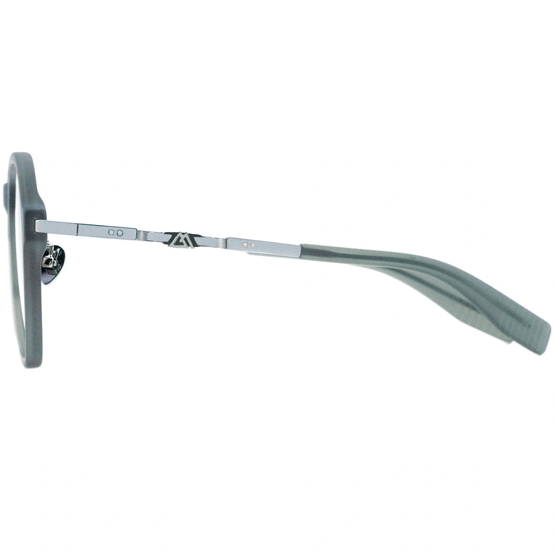 MYTH GREECE EAGLE oversized aviator sunglasses light grey lens thin light grey acetate and silver metal frame with adjustable nose pad mens and womens