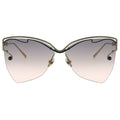 MYTH GREECE LAKLIS butterfly sunglasses half rim light rose lens gold thin metal frame with adjustable nose pad womens