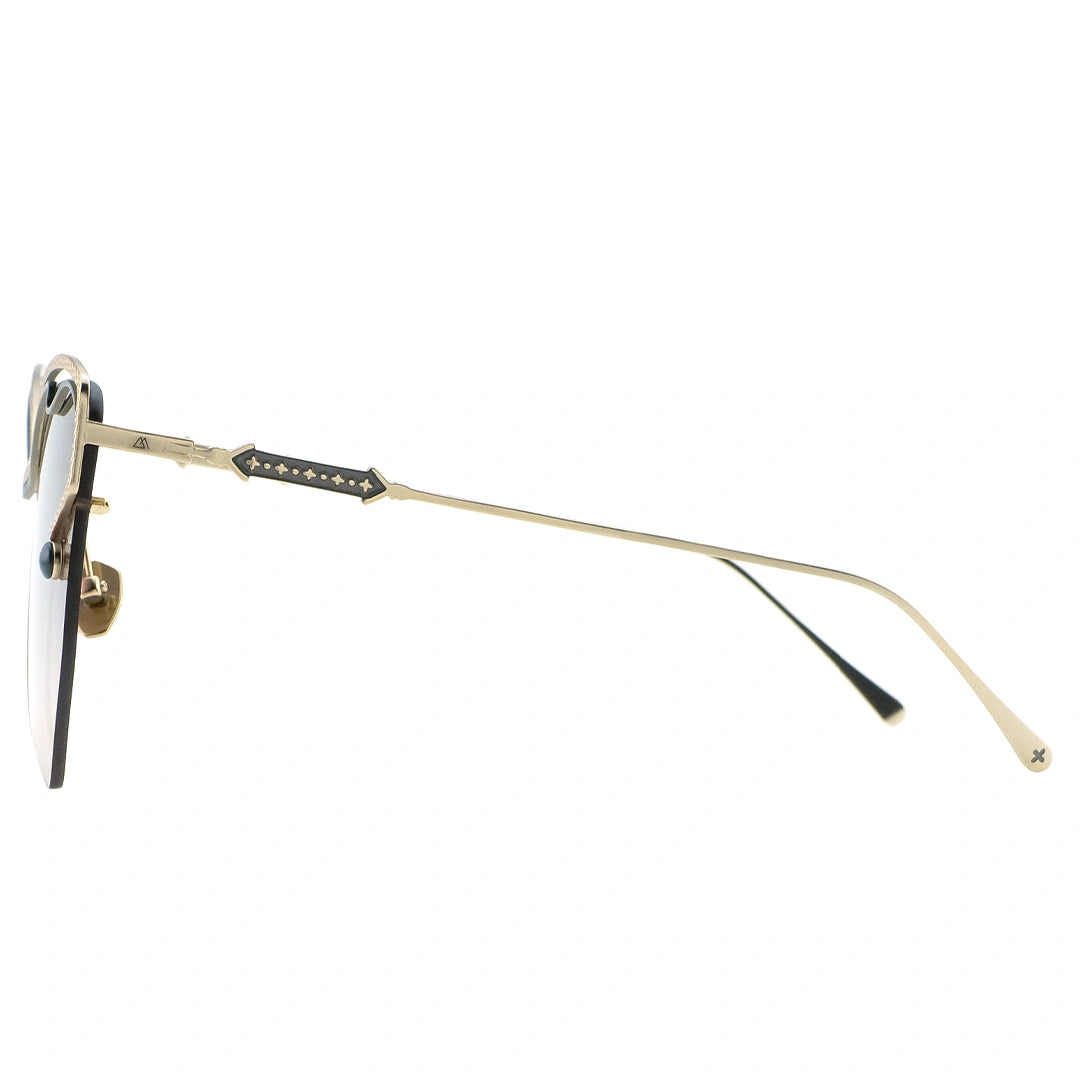 MYTH GREECE LAKLIS butterfly sunglasses half rim light rose lens gold metal frame with adjustable nose pad womens