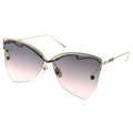MYTH GREECE LAKLIS butterfly sunglasses half rim light rose lens gold thin metal frame with adjustable nose pad, woman's sunglasses