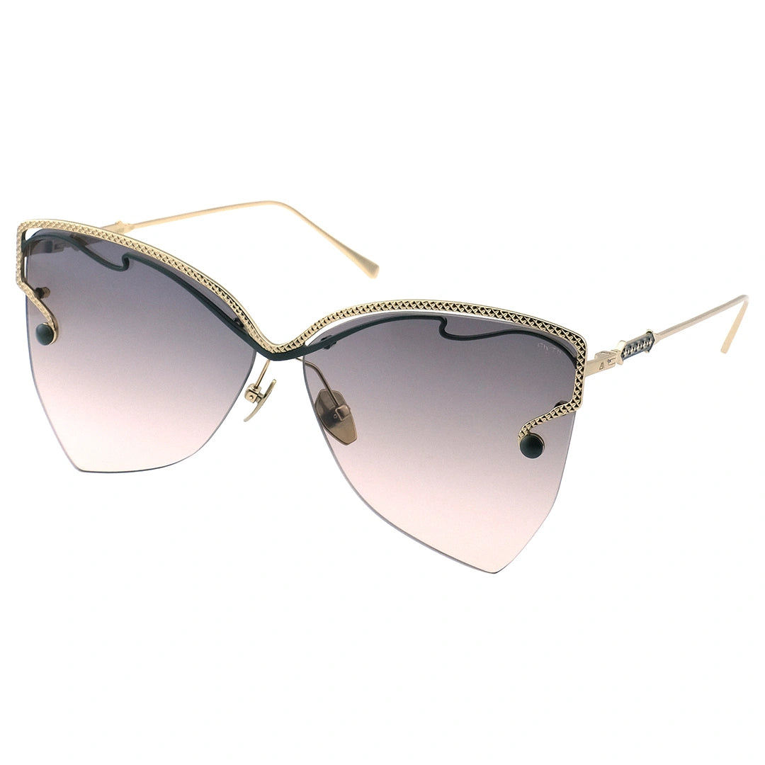 MYTH GREECE LAKLIS butterfly sunglasses half rim light rose lens gold thin metal frame with adjustable nose pad, woman's sunglasses