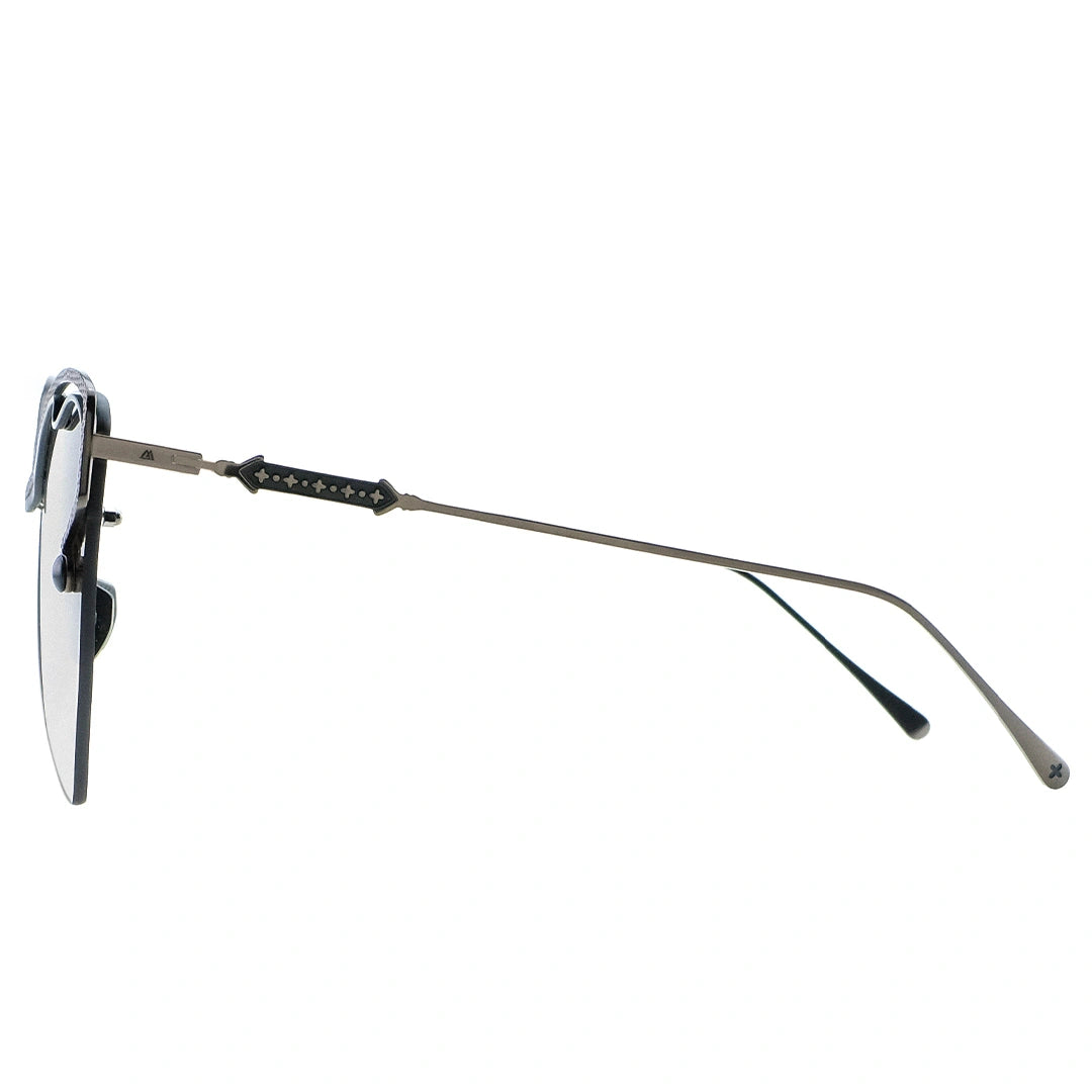 MYTH GREECE LAKLIS butterfly sunglasses half rim light grey lens thin metal frame with adjustable nose pad woman's