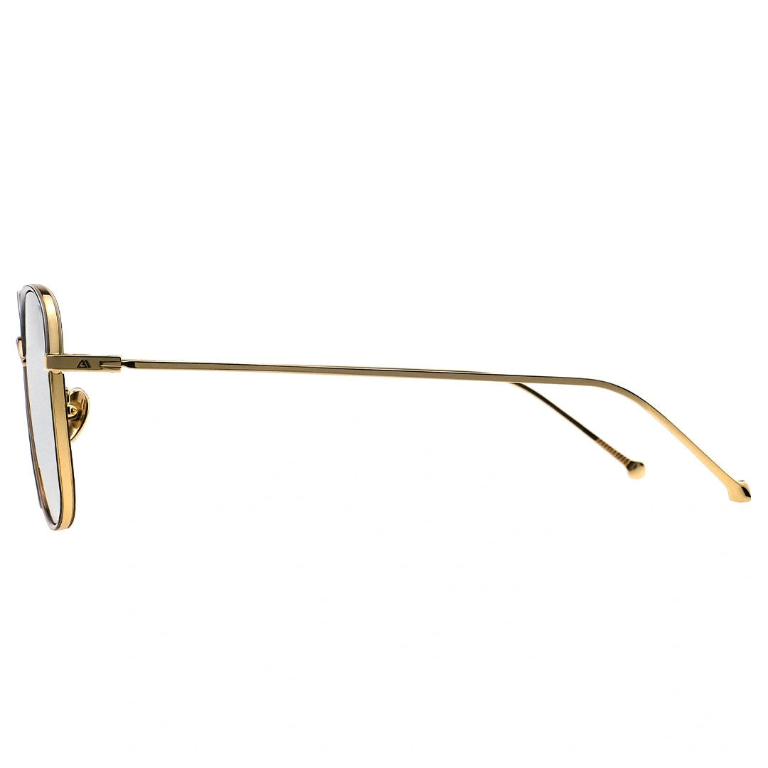 MYTH GREECE OGEE square gradient sunglasses tan lens thin gold metal frame