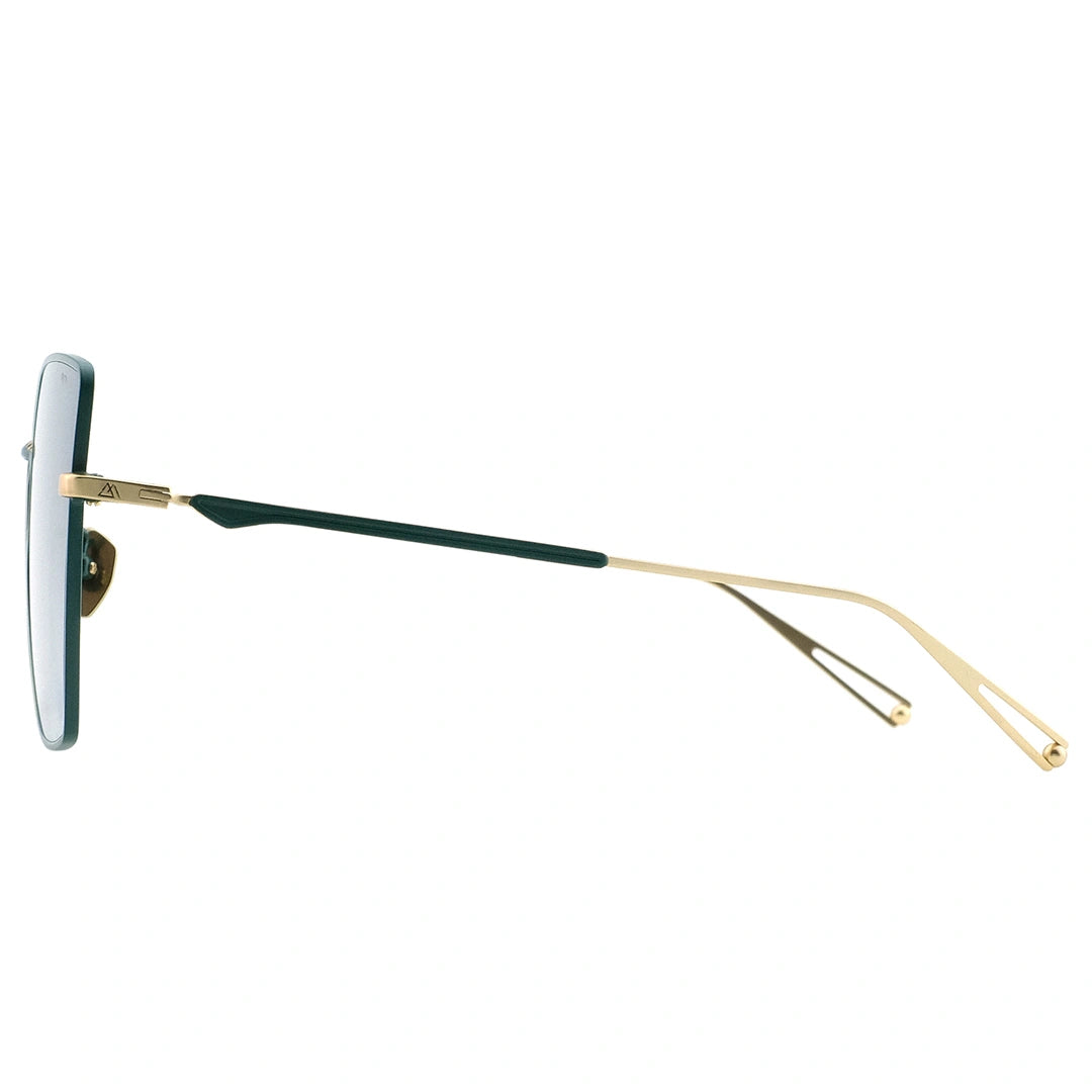 MYTH GREECE SERPENTINE grey sunglasses green and gold metal frame with adjustable nose pad