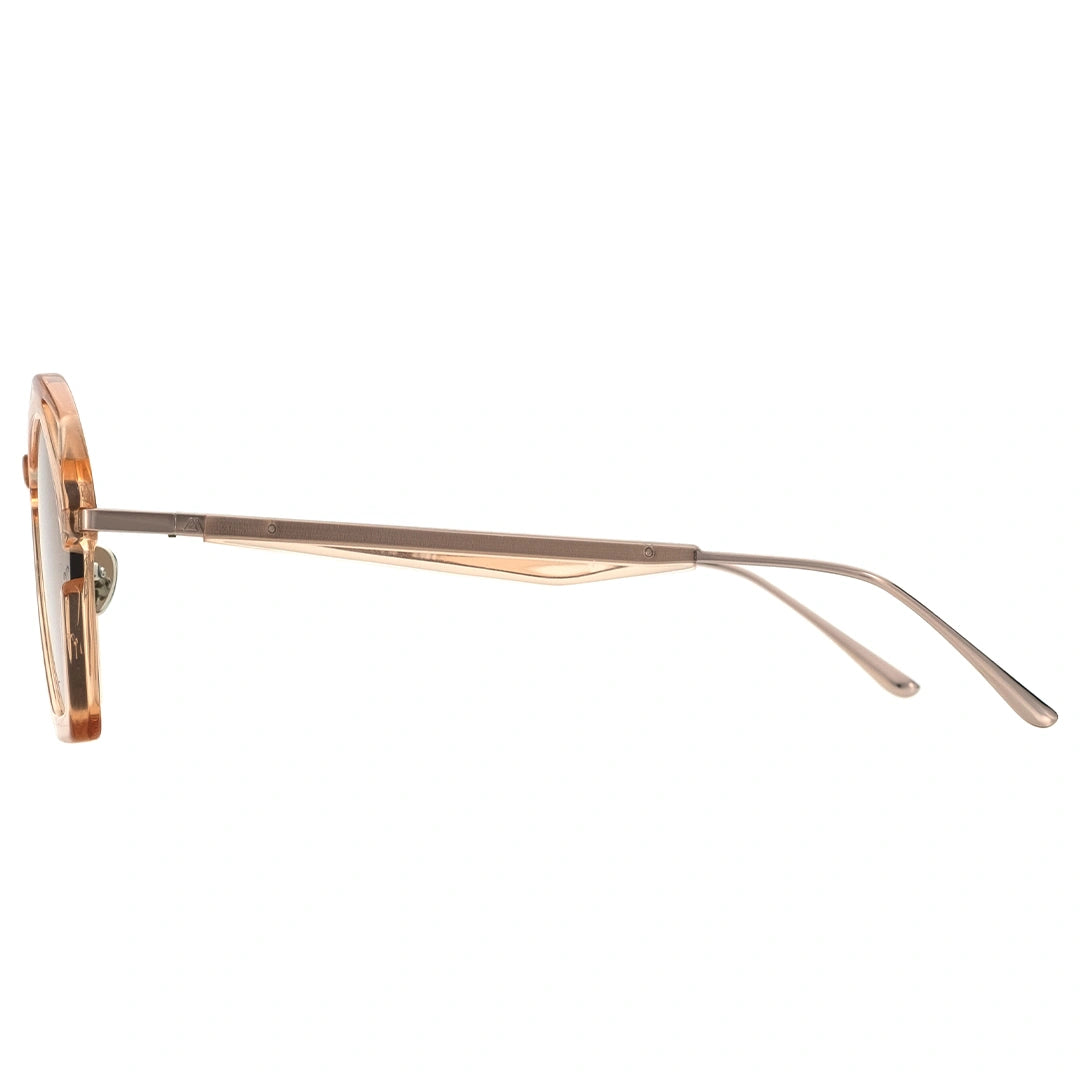 MYTH GREECE WAKER clear sunglasses geometric cat eye shape  and gold metal temple with adjustable nose pad mens and womens