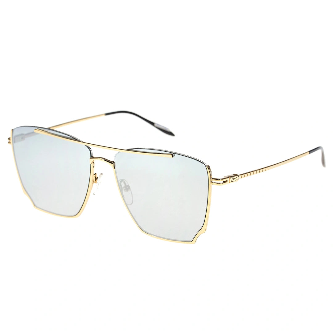 MYTH GREECE WHISKER square light grey sunglasses, gold metal frame sunglasses, with adjustable nose pad mens and womens