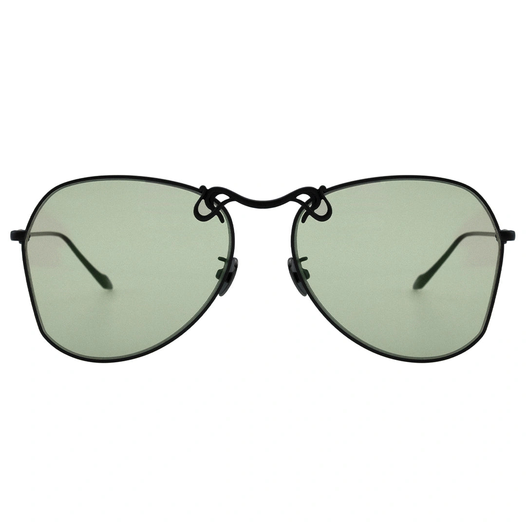 MYTH GREECE YIN YANG retro aviator sunglasses green lens thin  metal frame with adjustable nose pad mens and womens