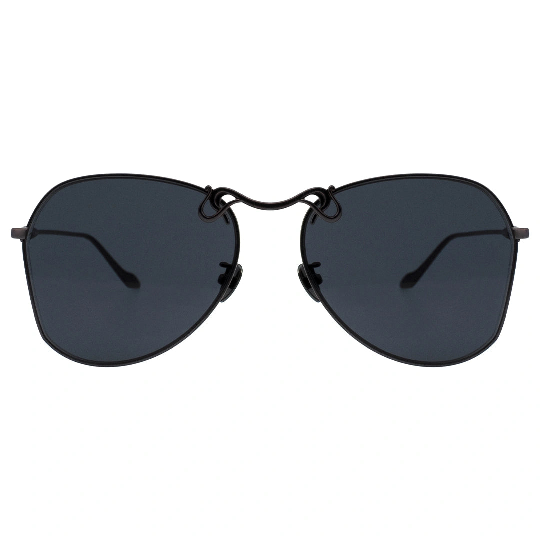 MYTH GREECE YIN YANG retro aviator sunglasses black lens thin metal frame with adjustable nose pad mens and womens