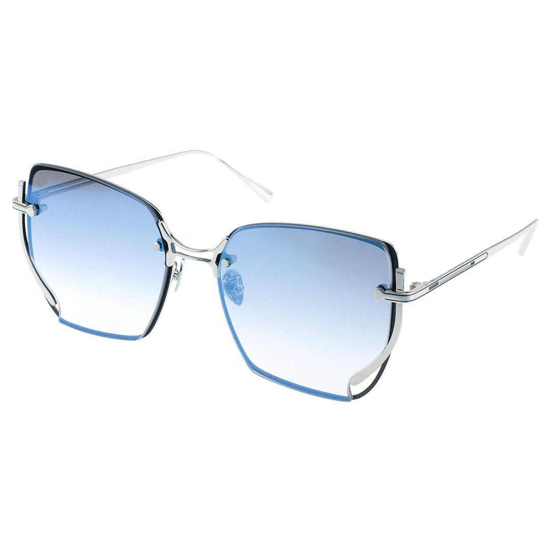 MYTH GREECE μορφώ  square sunglasses light blue gradient lenses with thin silver metal frames