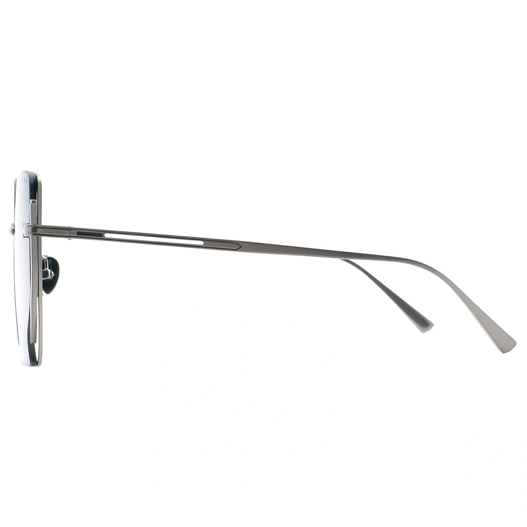 MYTH GREECE μορφώ square sunglasses blue grey lens thin silver metal frames with adjustable nose pad unique bridge design for mens and womens