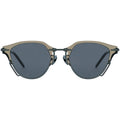 MYTH Greece 90s retro oval sunglasses browline brown and grey metal frame, blue lens futuristic sunglasses mens and womens
