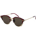 MYTH Greece 90s retro oval sunglasses browline red and gold metal frame, brown lens futuristic sunglasses mens and womens