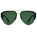 MYTH Greece MYTHPUNK heart shaped sunglasses deep green lens double bridge thick frame with Morse code patterns on the temple with adjustable nose pad mens and womens
