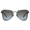 MYTH Greece cóatl Irregular geometric sunglasses grey lens thin silver metal frames with adjustable nose pad mens and womens