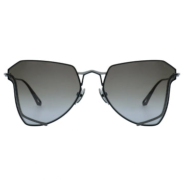 MYTH Greece cóatl Irregular geometric sunglasses grey lens thin silver metal frames with adjustable nose pad mens and womens