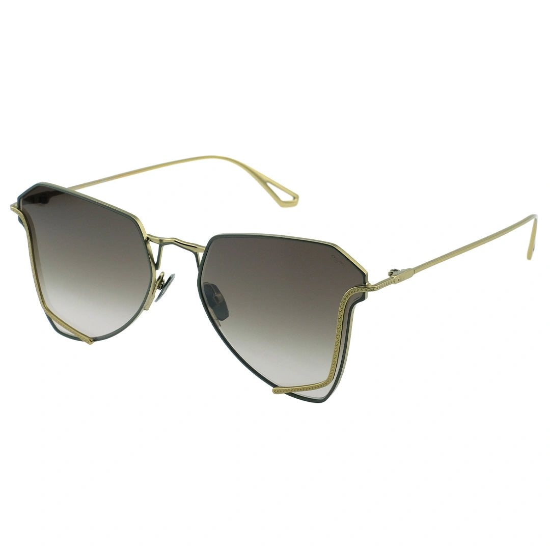 MYTH Greece cóatl Irregular geometric sunglasses grey lens thin gold metal frames with adjustable nose pad mens and womens