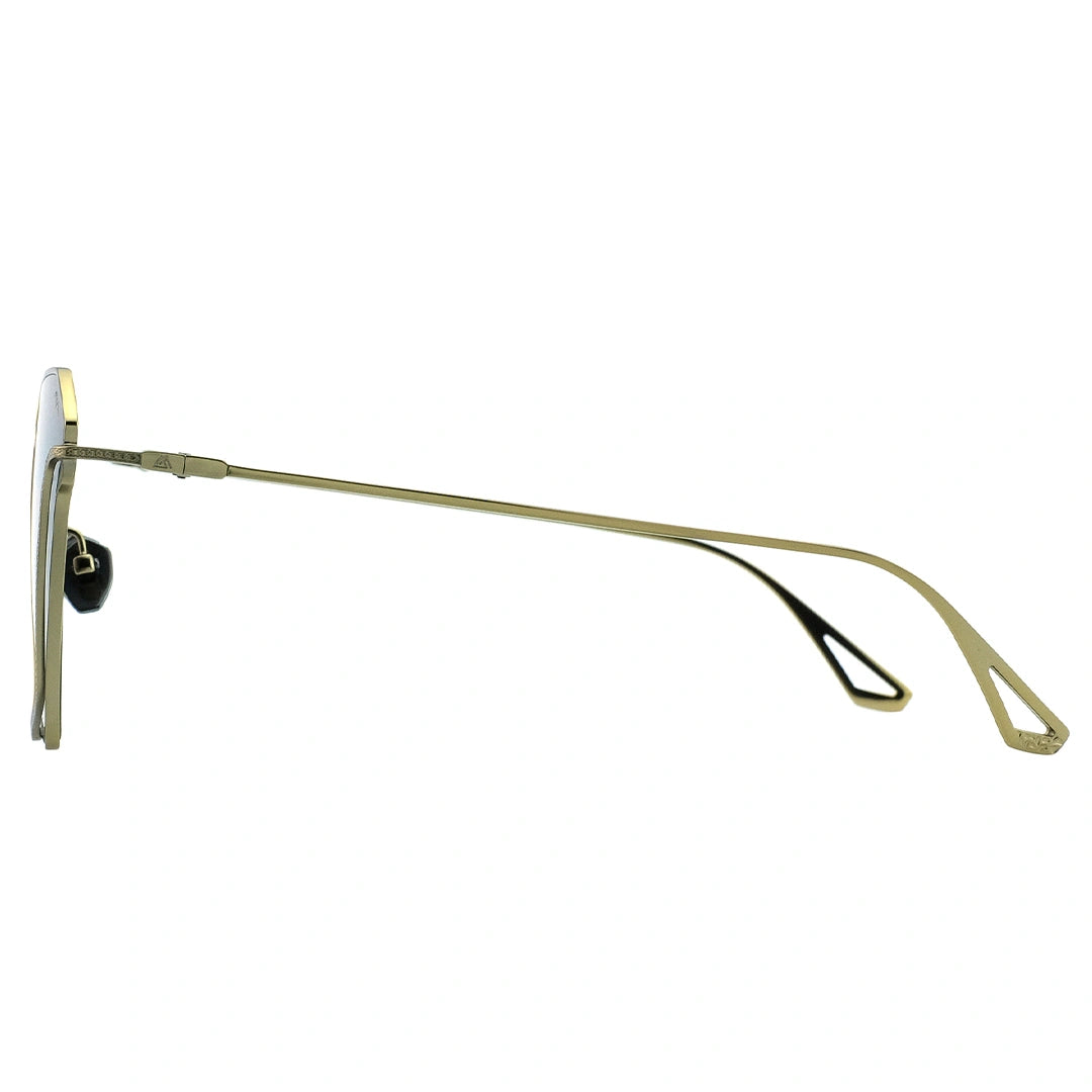 MYTH Greece cóatl Irregular geometric sunglasses grey lens thin gold metal frames with adjustable nose pad mens and womens