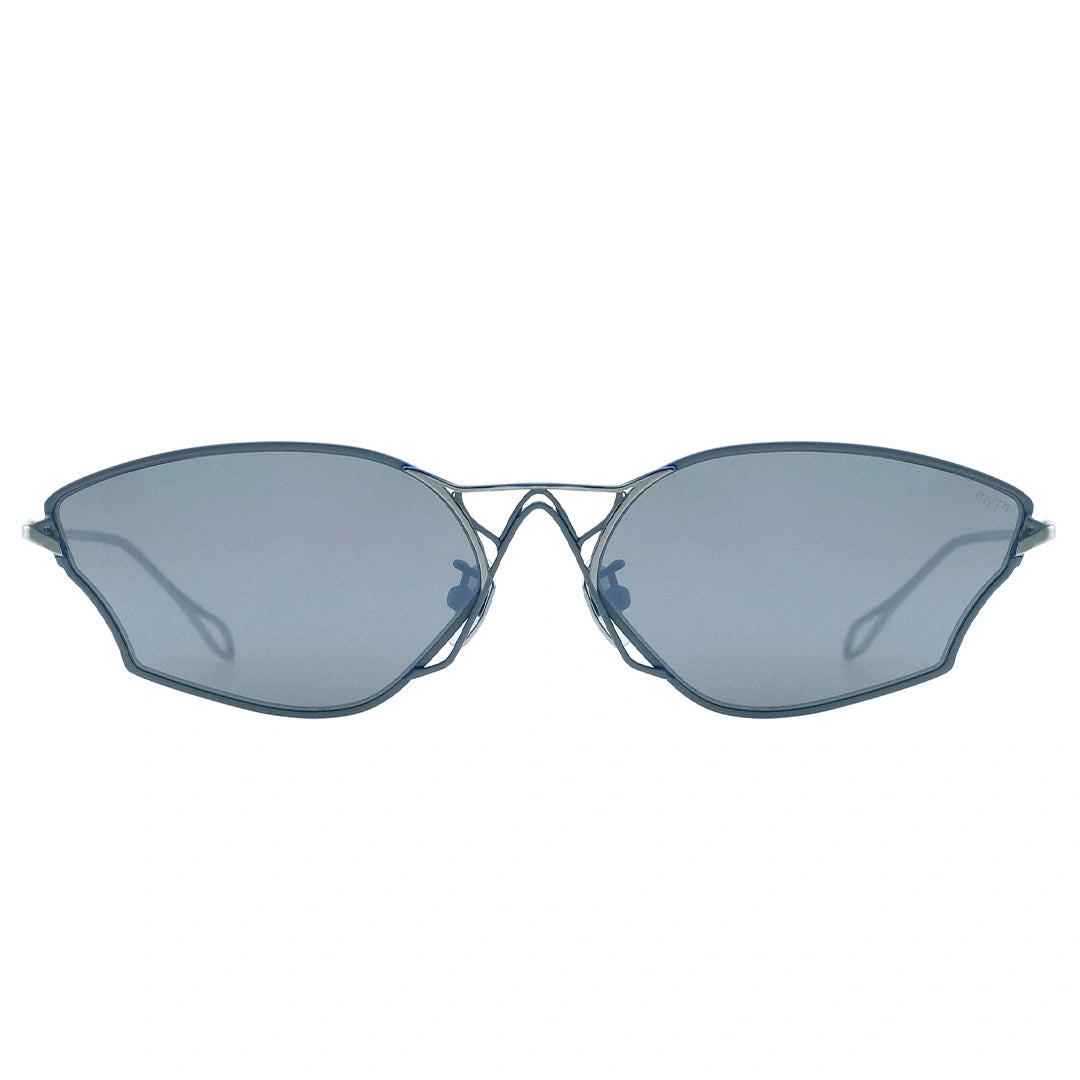 MYTH Greece αστρολογία oval cat eye metallic sunglasses blue grey lens   cool and sleek with adjustable nose pad mens and womens