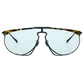 Myth Greece M4 KNIGHT one piece flat top browline tortoise sunglasses light blue lens metal frame with bold design for mens and womens