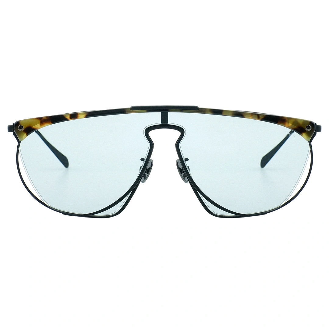 Myth Greece M4 KNIGHT one piece flat top browline tortoise sunglasses light blue lens metal frame with bold design for mens and womens