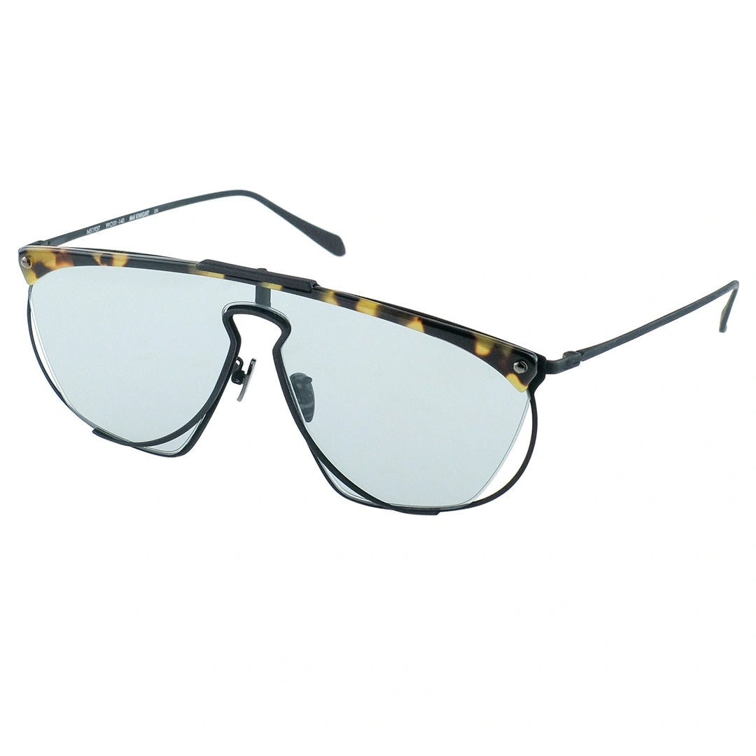 Myth Greece M4 KNIGHT one piece flat top browline tortoise sunglasses light blue lens metal frame with bold design for mens and womens