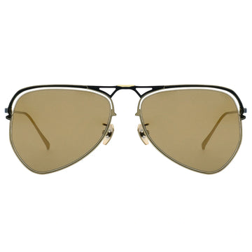 Myth Greece Roman aviator sunglasses khaki lens thin gold metal frame with adjustable nose pad navigator sunglasses mens and womens