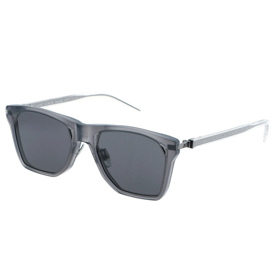 Myth Greece Turquoise flat top square light grey lens sunglasses grey frames mix acetate and metal with adjustable nose pad
