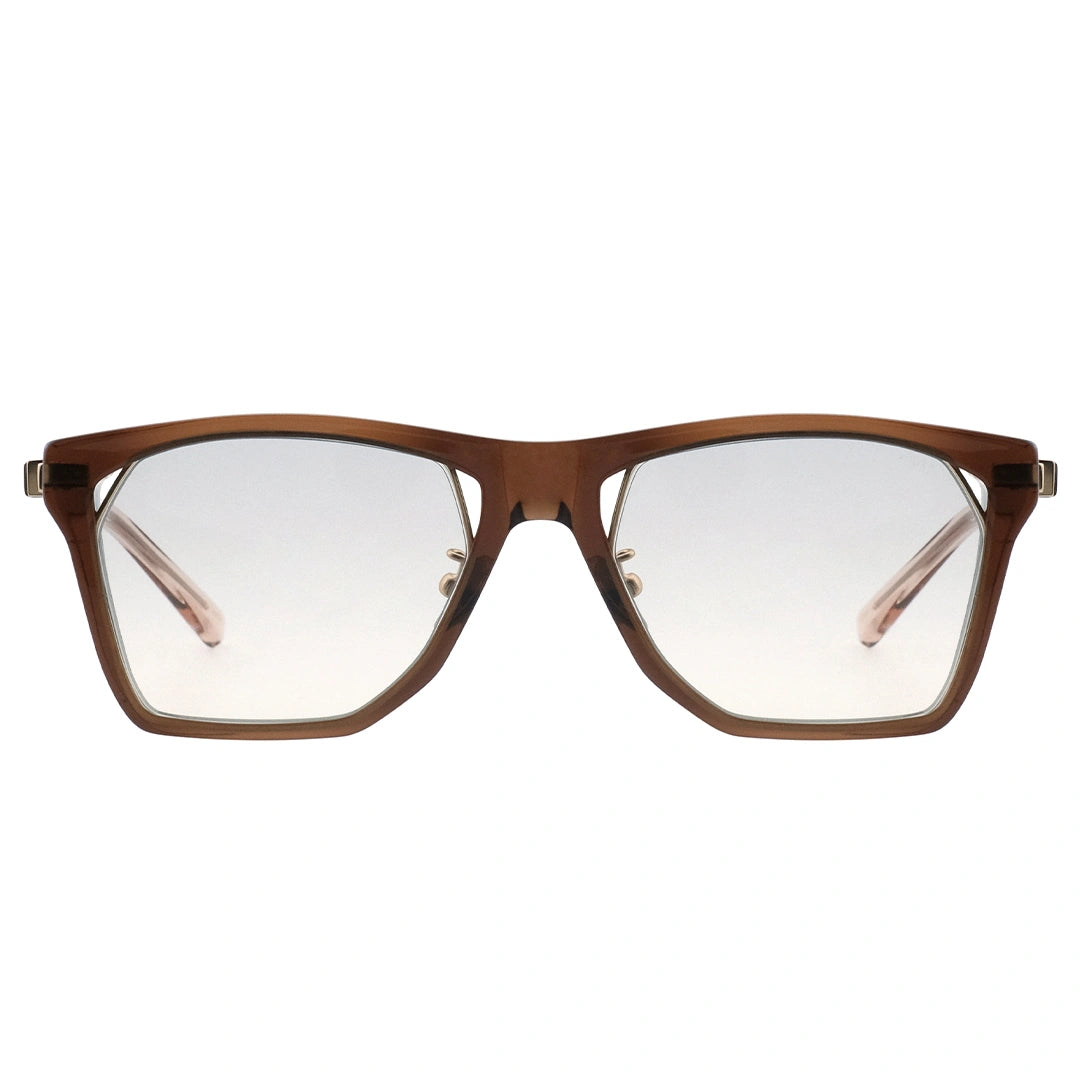 Myth Greece Turquoise flat top square sunglasses brown frames mix acetate and metal with adjustable nose pad mens and womens modern stylish