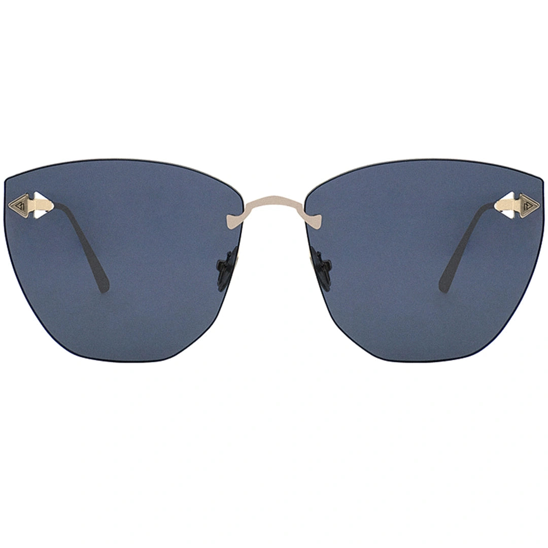 Myth Greece Αιγαίο cat eye rimless sunglasses blue lens gold metal frames with adjustable nose pad
sun glasses mens and womens