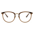 brown clear eyeglasses