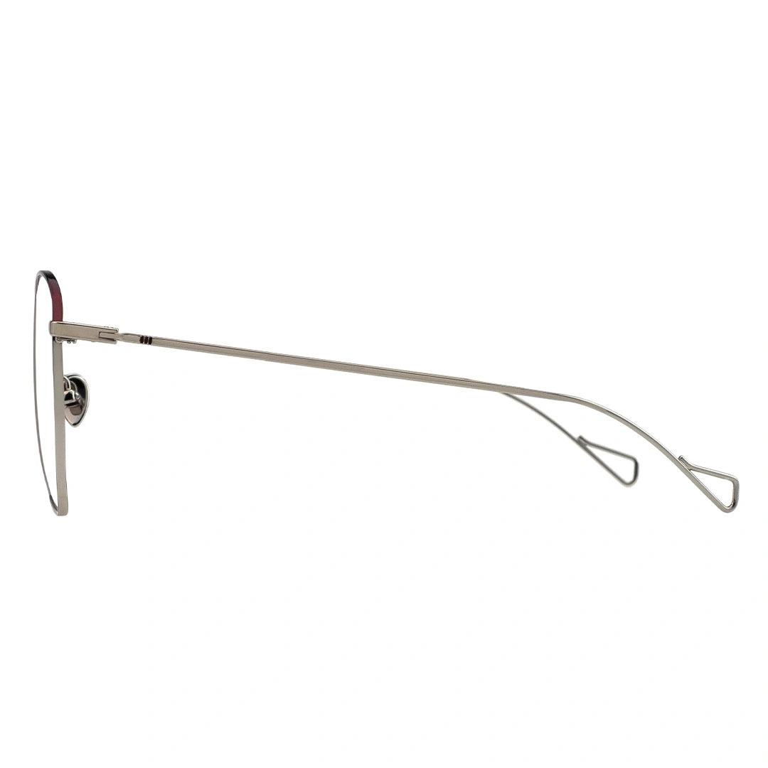 silver temple of eyeglasses
